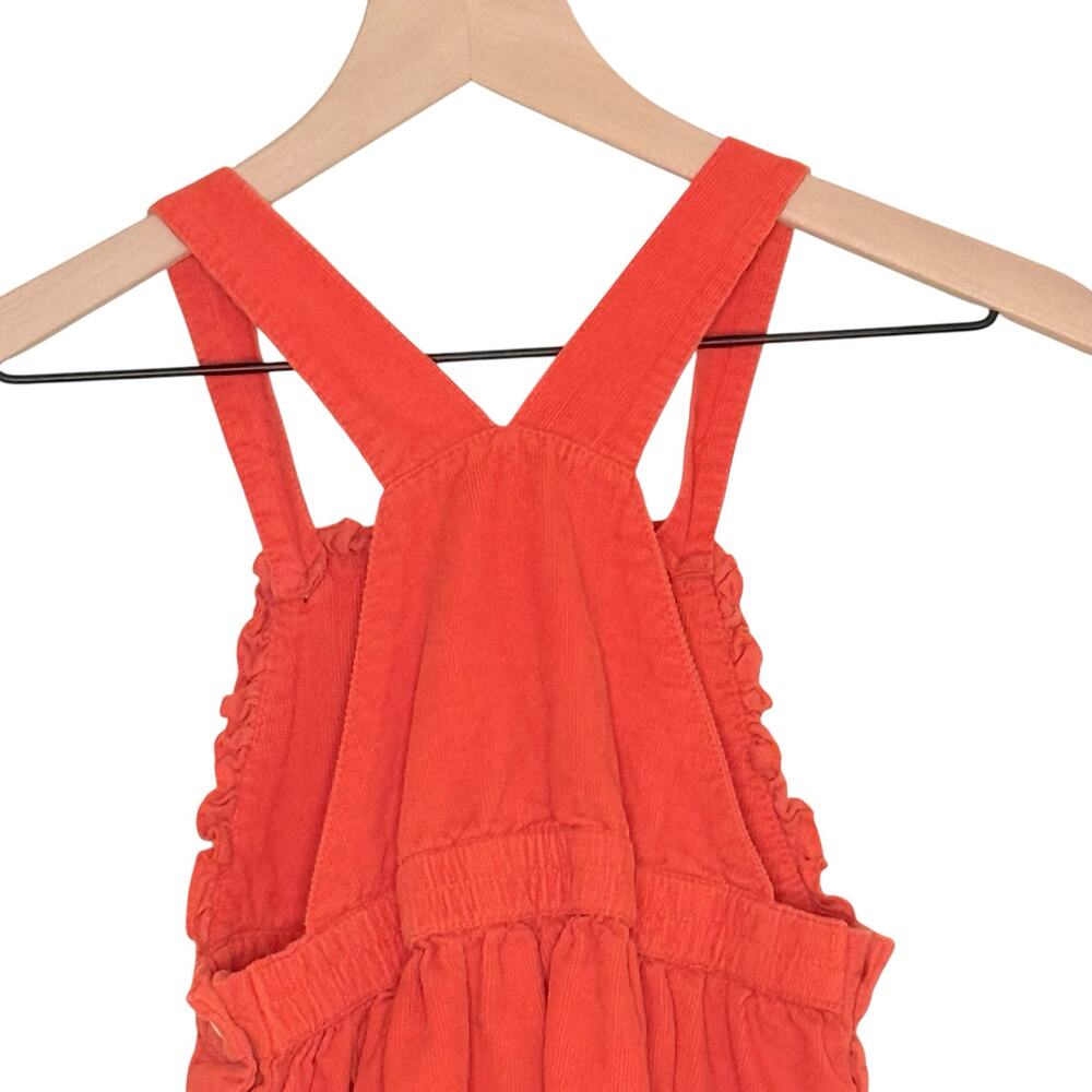 Corduroy Embroidered Overall Dress Toddler Girls 3-4 Y Orange Cotton Pinafore - Picture 8 of 10